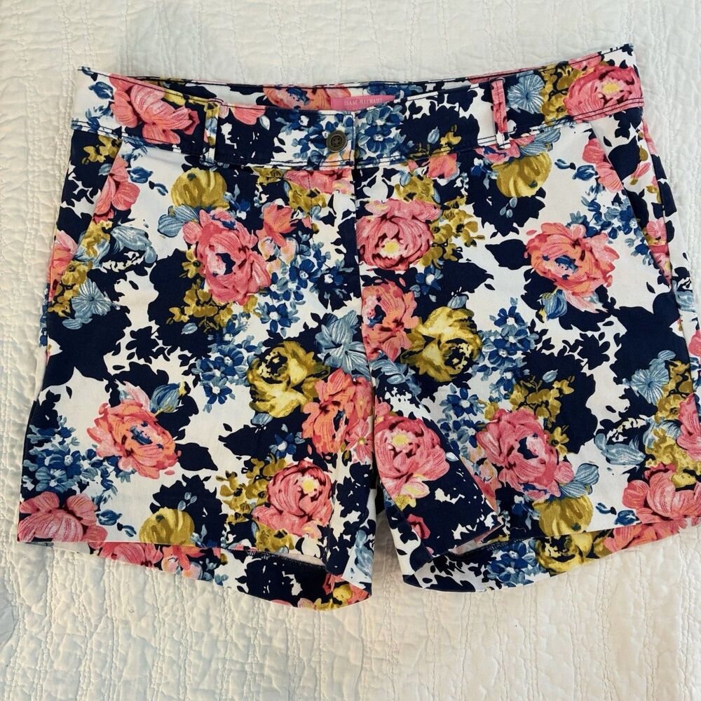 Isaac Mizrahi Women’s Shorts Size 12 floral pink blue yellow cottagecore